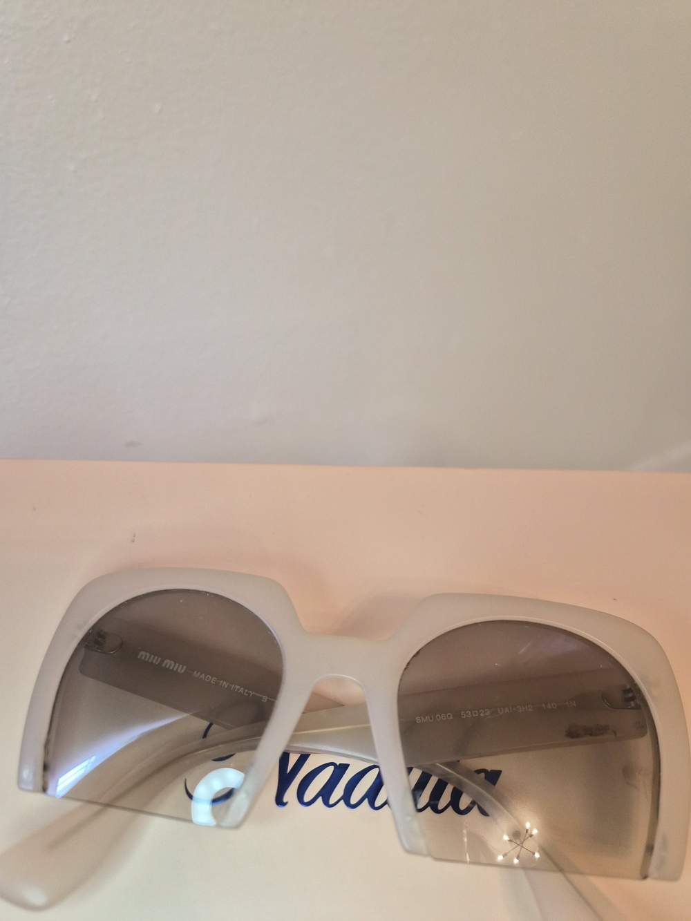 Miu Miu White Oversized Fashion Sunglasses